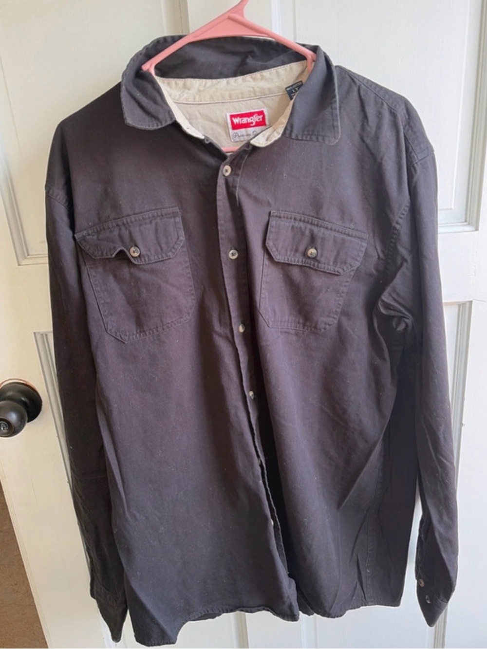 Wrangler Black Button-Front Shirt Jacket